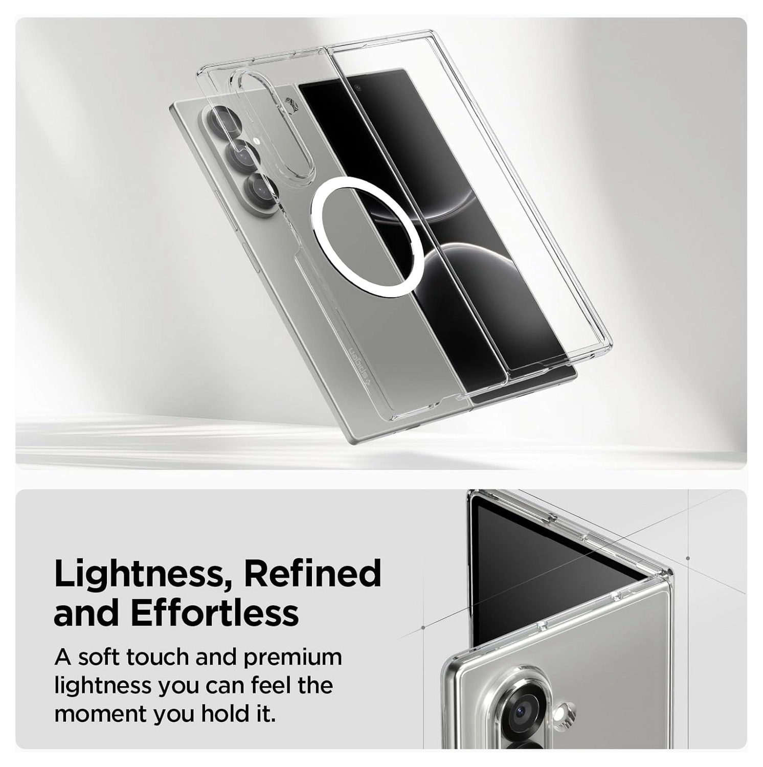 Spigen Air Skin MagFit Samsung Galaxy Z Fold 7 Hoesje MagSafe Transparant afbeelding 5