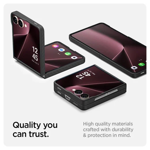 Spigen Air Skin Samsung Galaxy Z Flip 7 Hoesje Back Cover Aramide Zwart afbeelding 9
