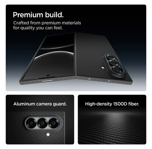 Spigen Air Skin Samsung Galaxy Z Fold 7 Hoesje Back Cover Aramide Zwart afbeelding 4