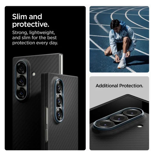 Spigen Air Skin Samsung Galaxy Z Fold 7 Hoesje Back Cover Aramide Zwart afbeelding 5