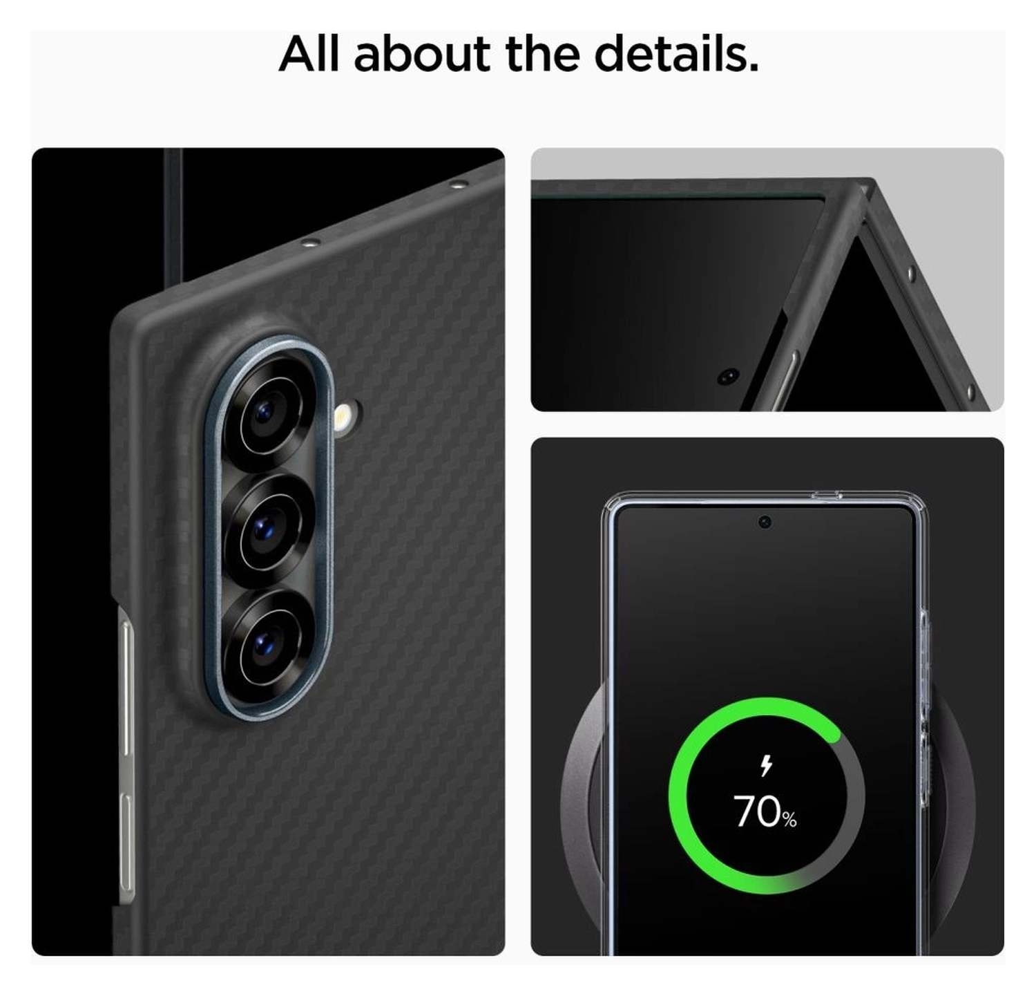 Spigen Air Skin Samsung Galaxy Z Fold 7 Hoesje Back Cover Aramide Zwart afbeelding 7