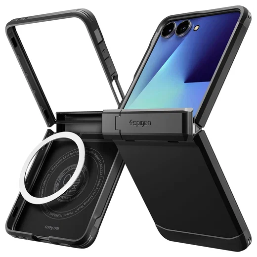 Spigen Tough Armor Samsung Galaxy Z Flip 7 Hoesje MagSafe Back Cover Zwart afbeelding 1