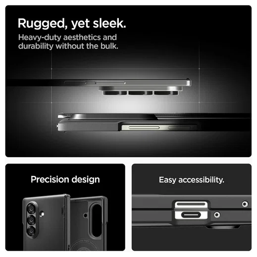 Spigen Slim Armor MagFit Samsung Galaxy Z Fold 7 Hoesje MagSafe Zwart afbeelding 6