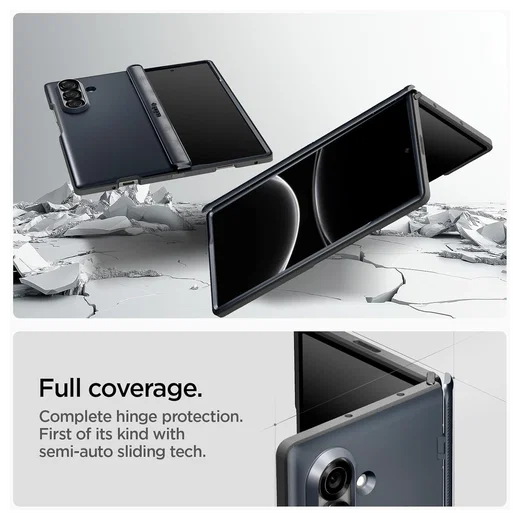 Spigen Slim Armor MagFit Samsung Galaxy Z Fold 7 Hoesje MagSafe Metal Slate afbeelding 2