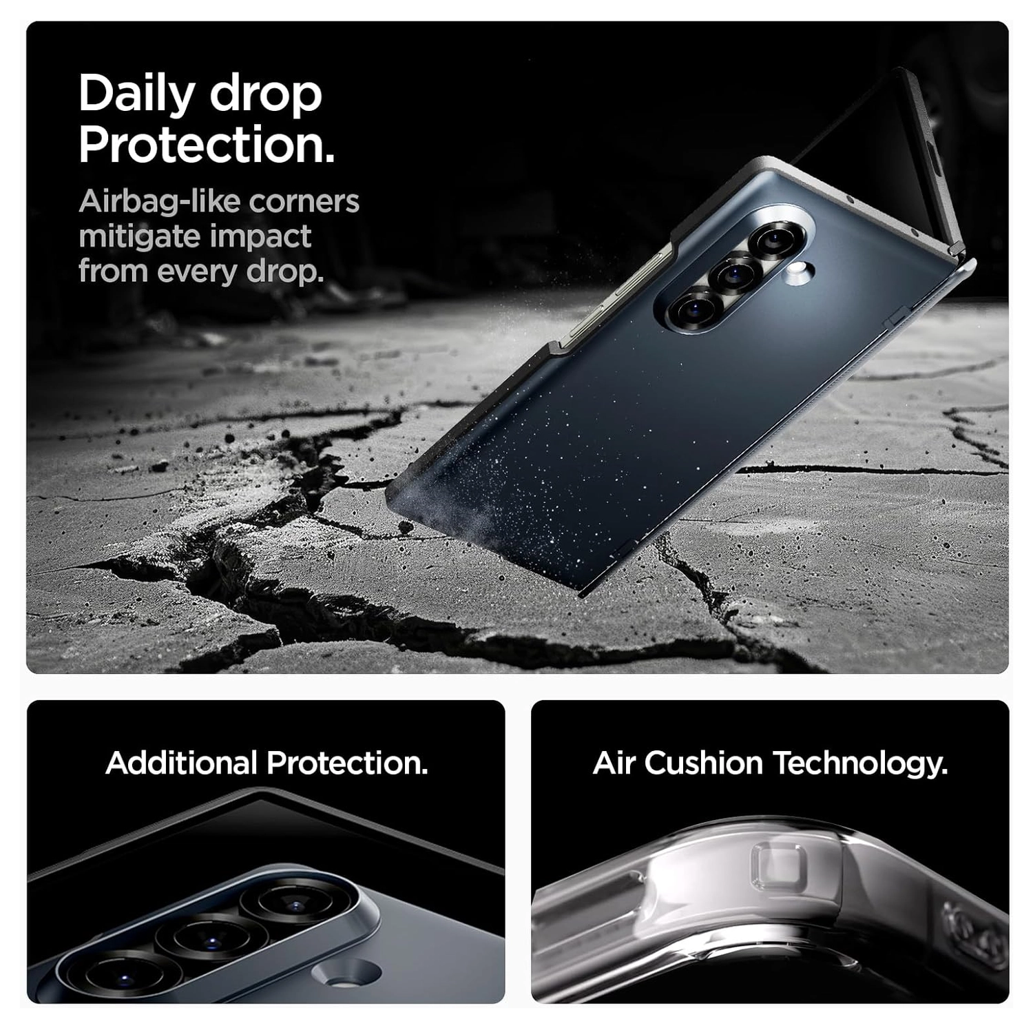 Spigen Slim Armor MagFit Samsung Galaxy Z Fold 7 Hoesje MagSafe Metal Slate afbeelding 3