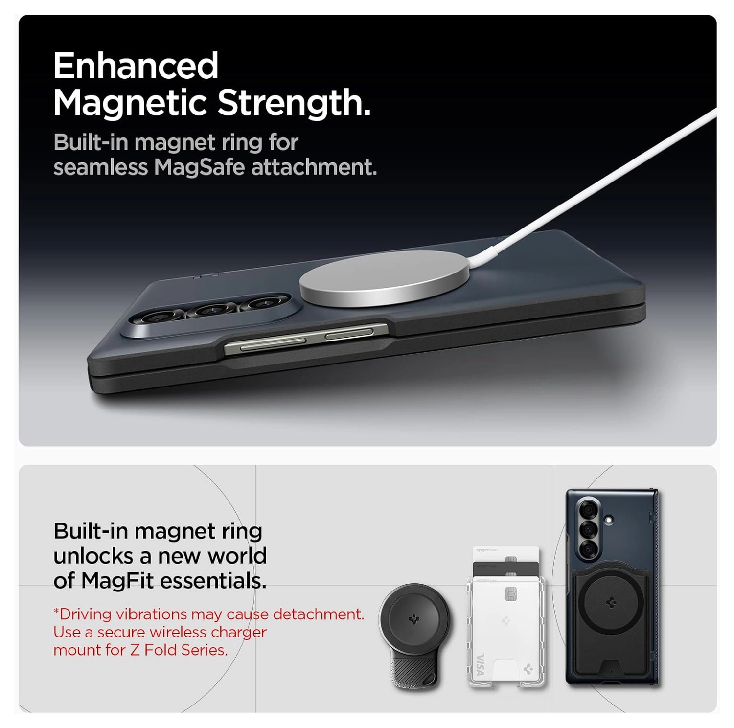 Spigen Slim Armor MagFit Samsung Galaxy Z Fold 7 Hoesje MagSafe Metal Slate afbeelding 4