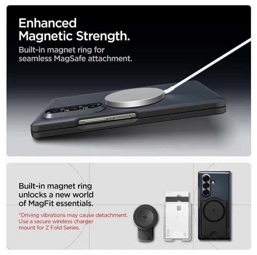 Spigen Slim Armor MagFit Samsung Galaxy Z Fold 7 Hoesje MagSafe Metal Slate afbeelding 4