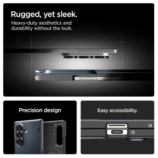 Spigen Slim Armor MagFit Samsung Galaxy Z Fold 7 Hoesje MagSafe Metal Slate afbeelding 6
