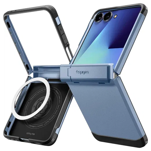 Spigen Tough Armor Samsung Galaxy Z Flip 7 Hoesje MagSafe Back Cover Blauw afbeelding 1