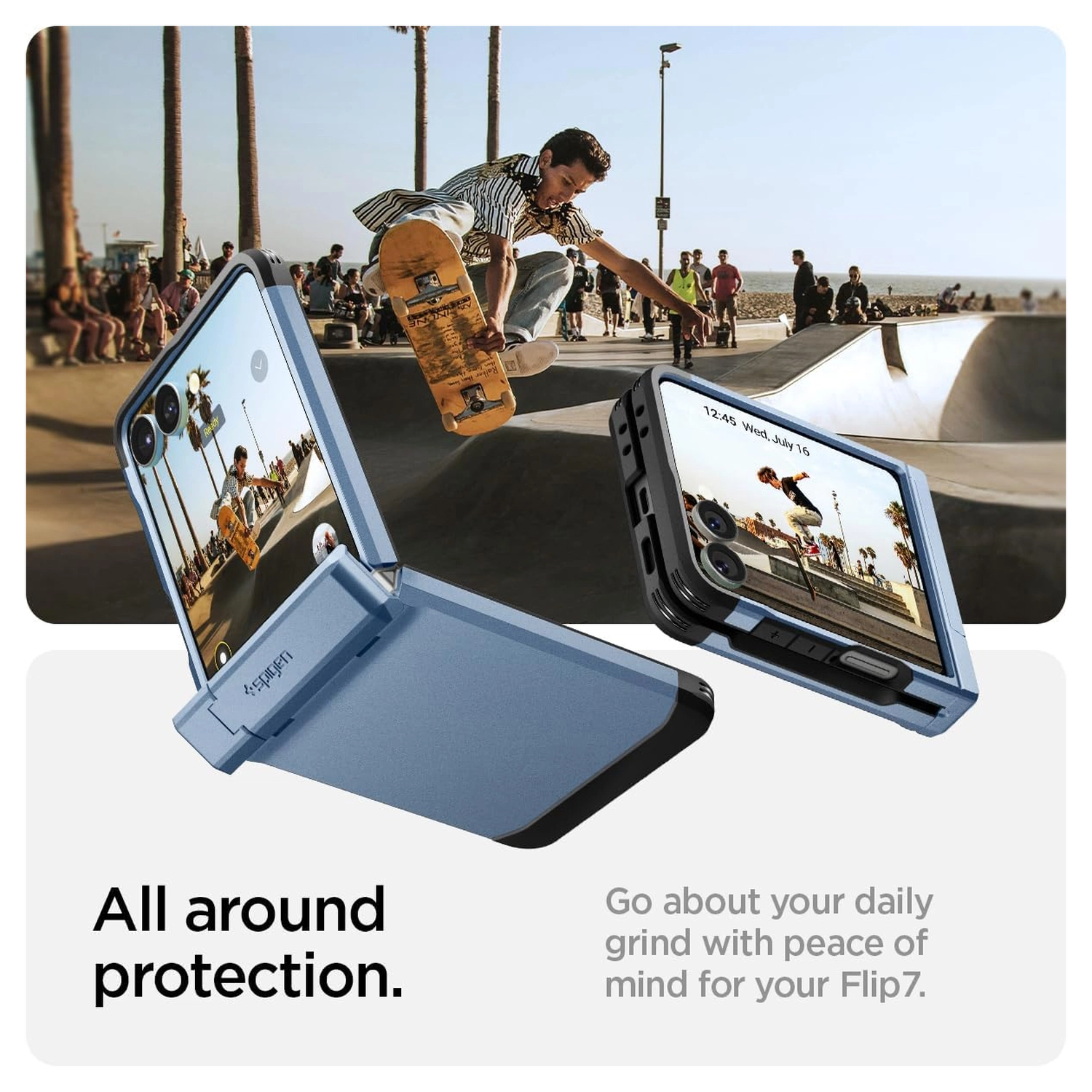 Spigen Tough Armor Samsung Galaxy Z Flip 7 Hoesje MagSafe Back Cover Blauw afbeelding 3