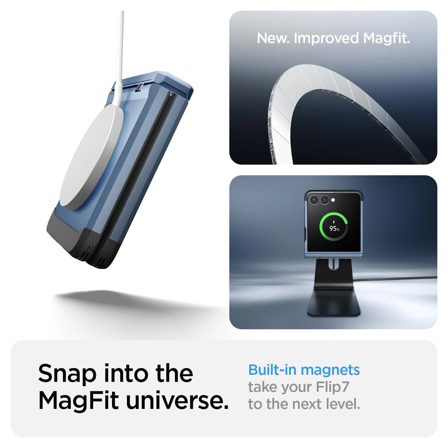 Spigen Tough Armor Samsung Galaxy Z Flip 7 Hoesje MagSafe Back Cover Blauw afbeelding 5