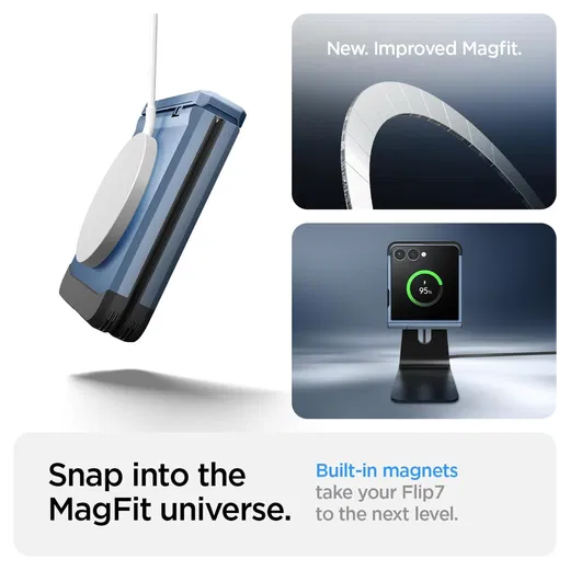 Spigen Tough Armor Samsung Galaxy Z Flip 7 Hoesje MagSafe Back Cover Blauw afbeelding 5