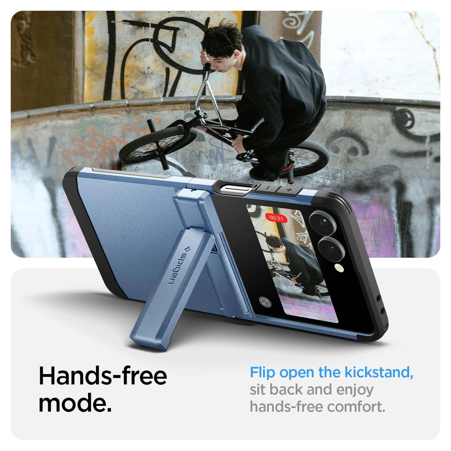 Spigen Tough Armor Samsung Galaxy Z Flip 7 Hoesje MagSafe Back Cover Blauw afbeelding 7