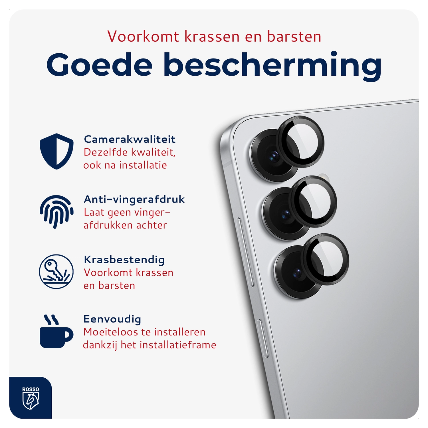 Rosso Samsung Galaxy S25 FE Camera Frame Protector Zwart afbeelding 2