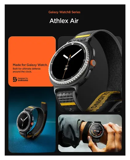 Spigen Athlex Air Samsung Galaxy Watch 8 / Watch 8 Classic - Zwart afbeelding 3