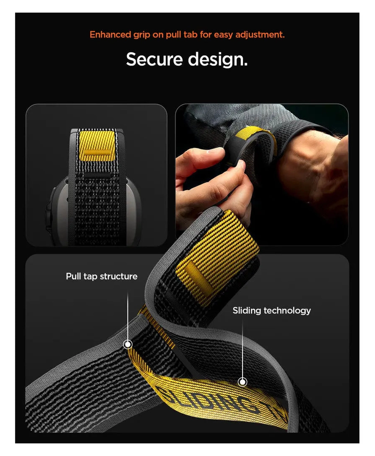 Spigen Athlex Air Samsung Galaxy Watch 8 / Watch 8 Classic - Zwart afbeelding 6