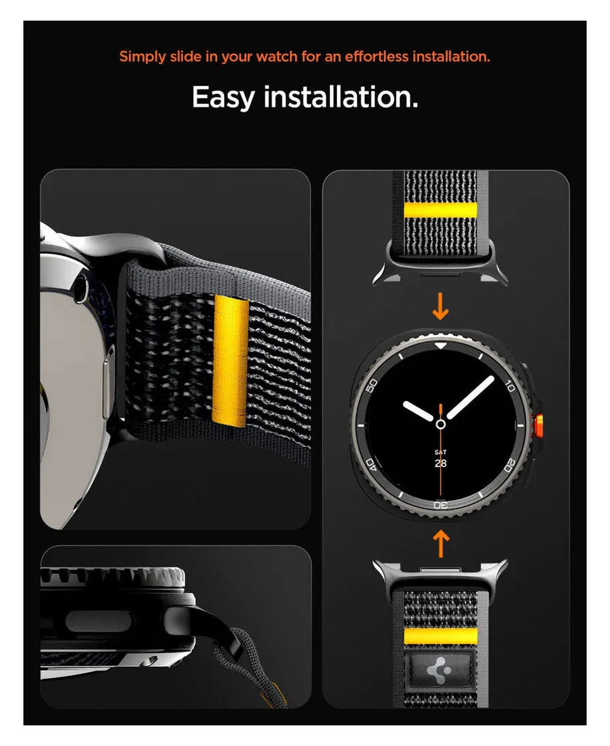 Spigen Athlex Air Samsung Galaxy Watch 8 / Watch 8 Classic - Zwart afbeelding 7