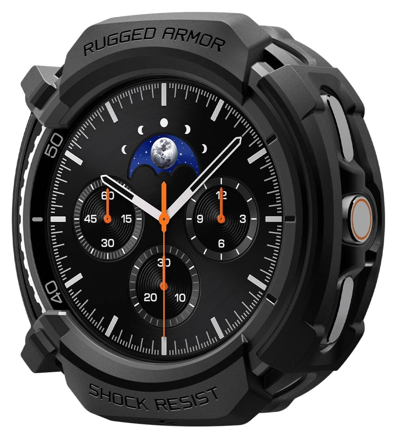 Spigen Rugged Armor - Samsung Galaxy Watch 8 Classic Hoesje Bumper Case - Zwart afbeelding 1