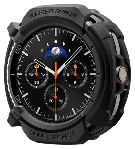 Spigen Rugged Armor - Samsung Galaxy Watch 8 Classic Hoesje Bumper Case - Zwart afbeelding 1