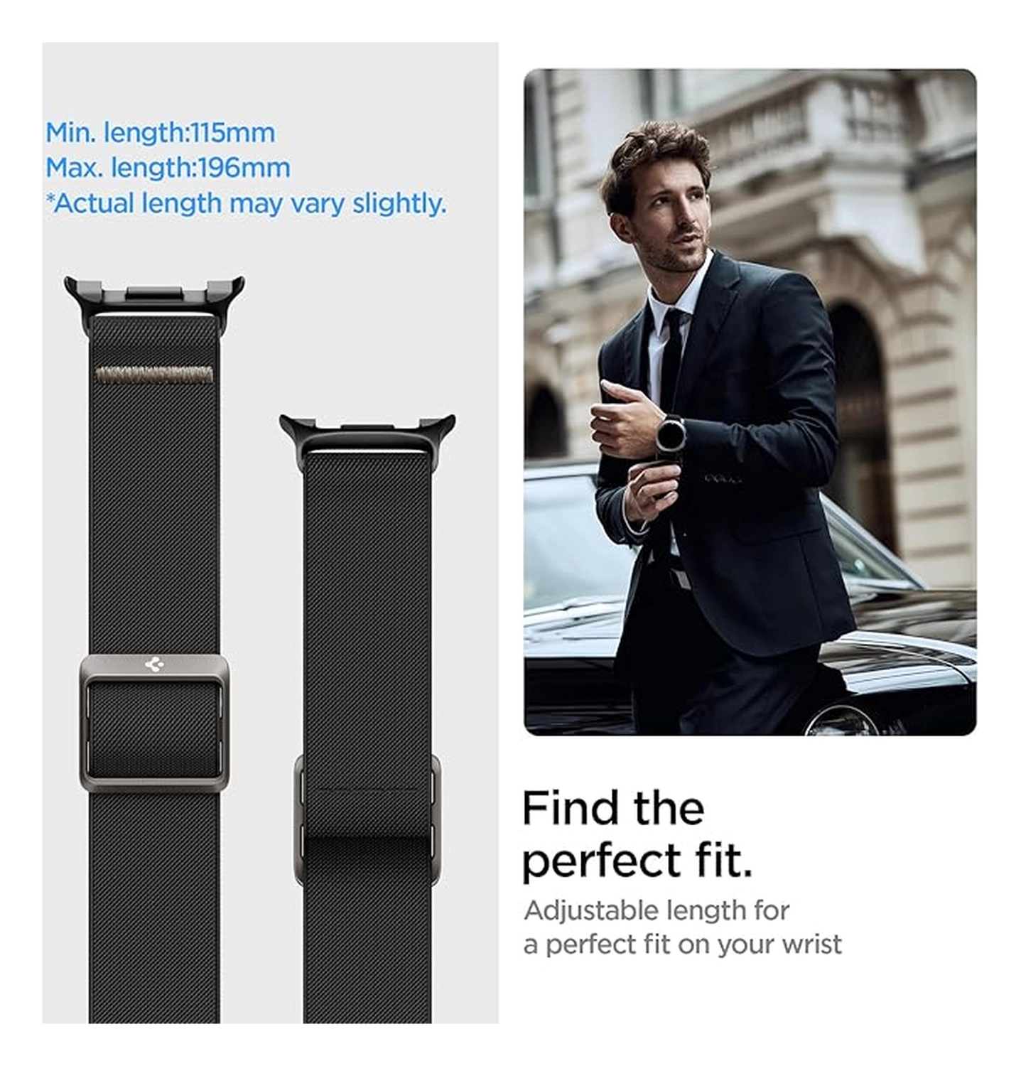 Spigen Lite Fit - Samsung Galaxy Watch 8 / Watch 8 Classic - Zwart afbeelding 4