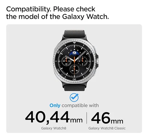Spigen Lite Fit - Samsung Galaxy Watch 8 / Watch 8 Classic - Zwart afbeelding 6