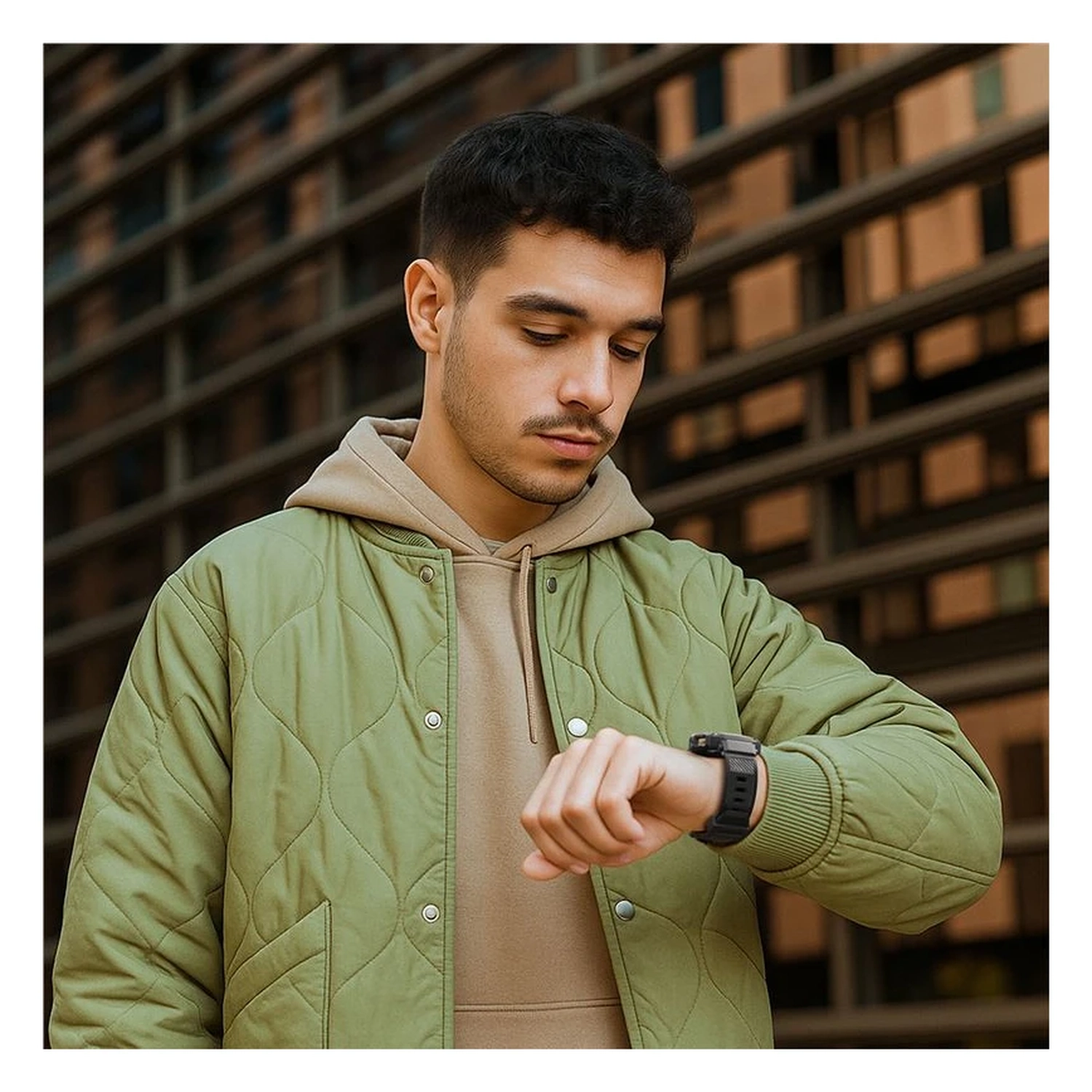 Spigen Rugged Armor Pro - Samsung Galaxy Watch 8 40MM - Hoesje en Bandje - Zwart afbeelding 10
