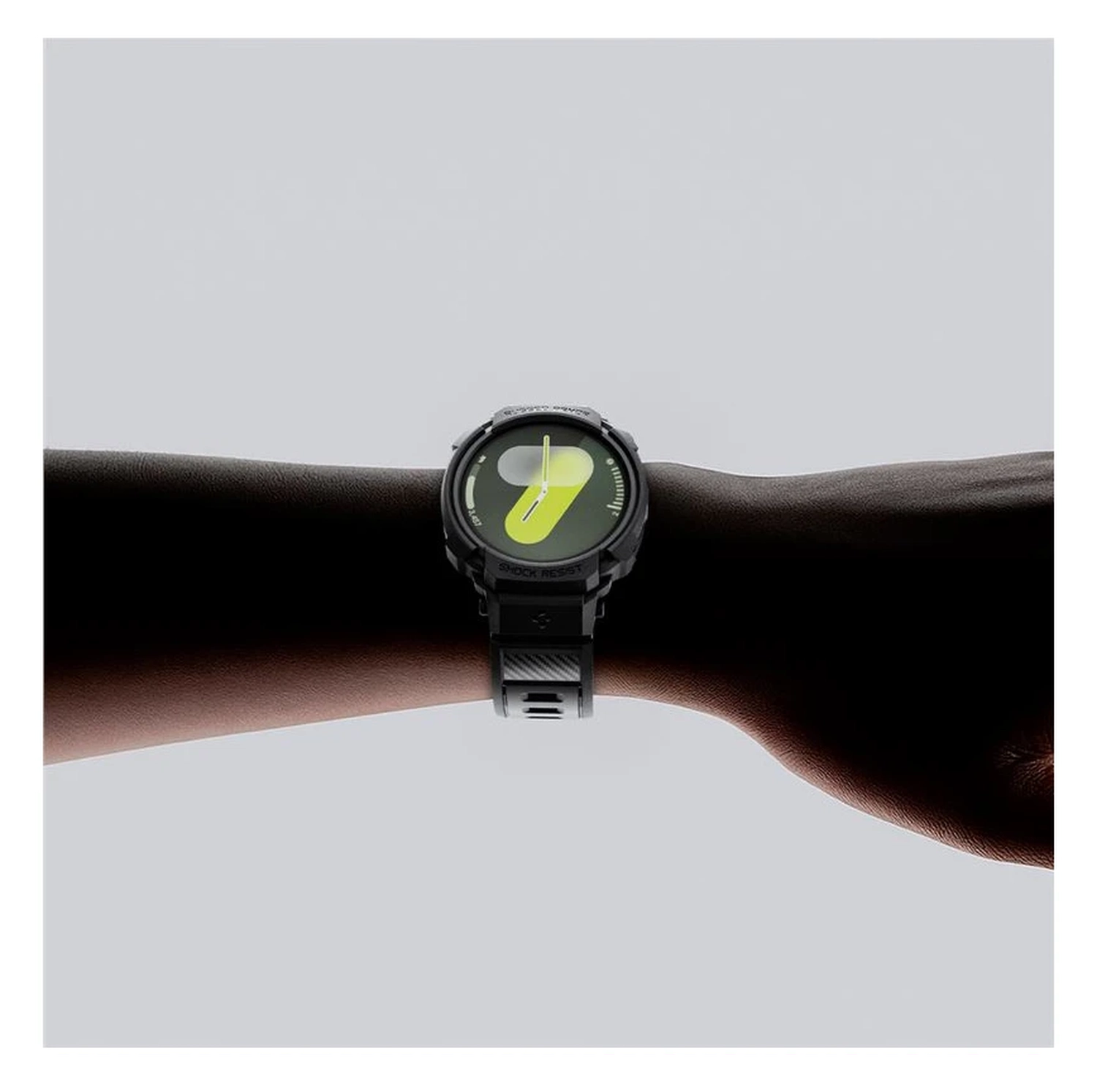 Spigen Rugged Armor Pro - Samsung Galaxy Watch 8 40MM - Hoesje en Bandje - Zwart afbeelding 11