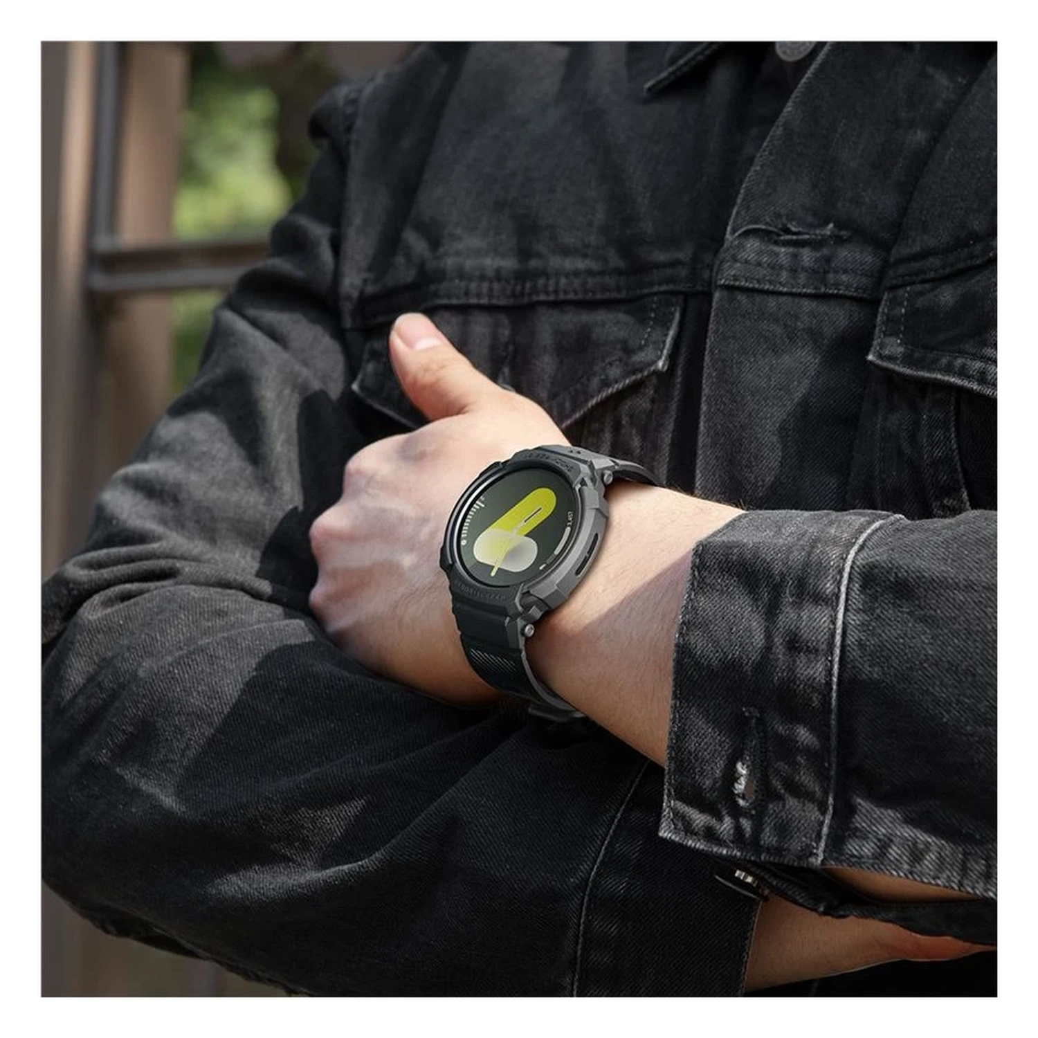 Spigen Rugged Armor Pro - Samsung Galaxy Watch 8 40MM - Hoesje en Bandje - Zwart afbeelding 8