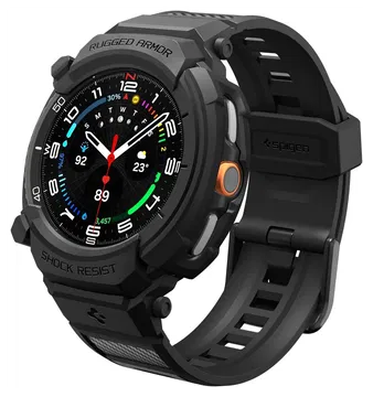 Spigen Rugged Armor Pro - Samsung Watch 8 Classic - Hoesje en Bandje - Zwart
