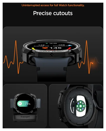 Spigen Rugged Armor - Samsung Galaxy Watch 8 40MM Hoesje Bumper Case - Zwart afbeelding 5