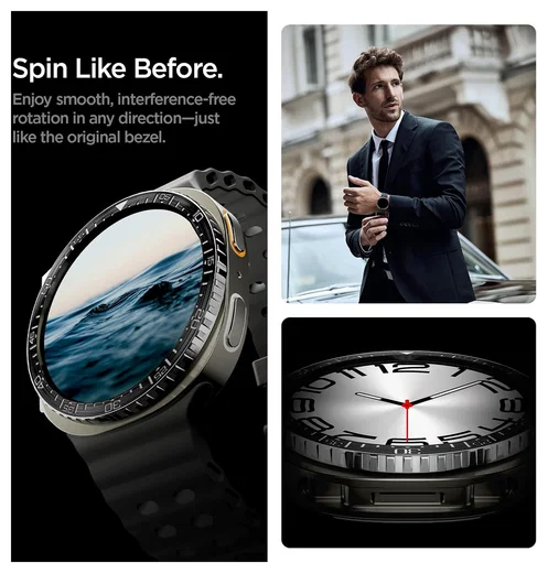 Spigen Samsung Galaxy Watch 8 44MM Bezel Ring Randbeschermer Zwart afbeelding 4