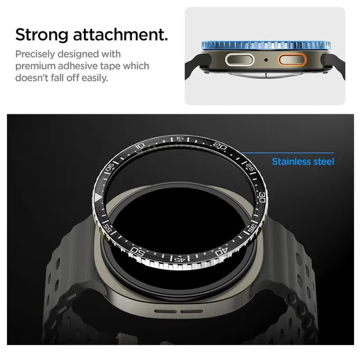 Spigen Samsung Galaxy Watch 8 44MM Bezel Ring Randbeschermer Zwart afbeelding 5