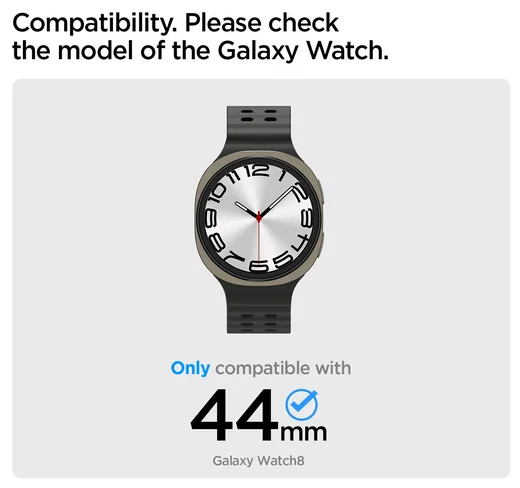 Spigen Samsung Galaxy Watch 8 44MM Bezel Ring Randbeschermer Zilver afbeelding 7