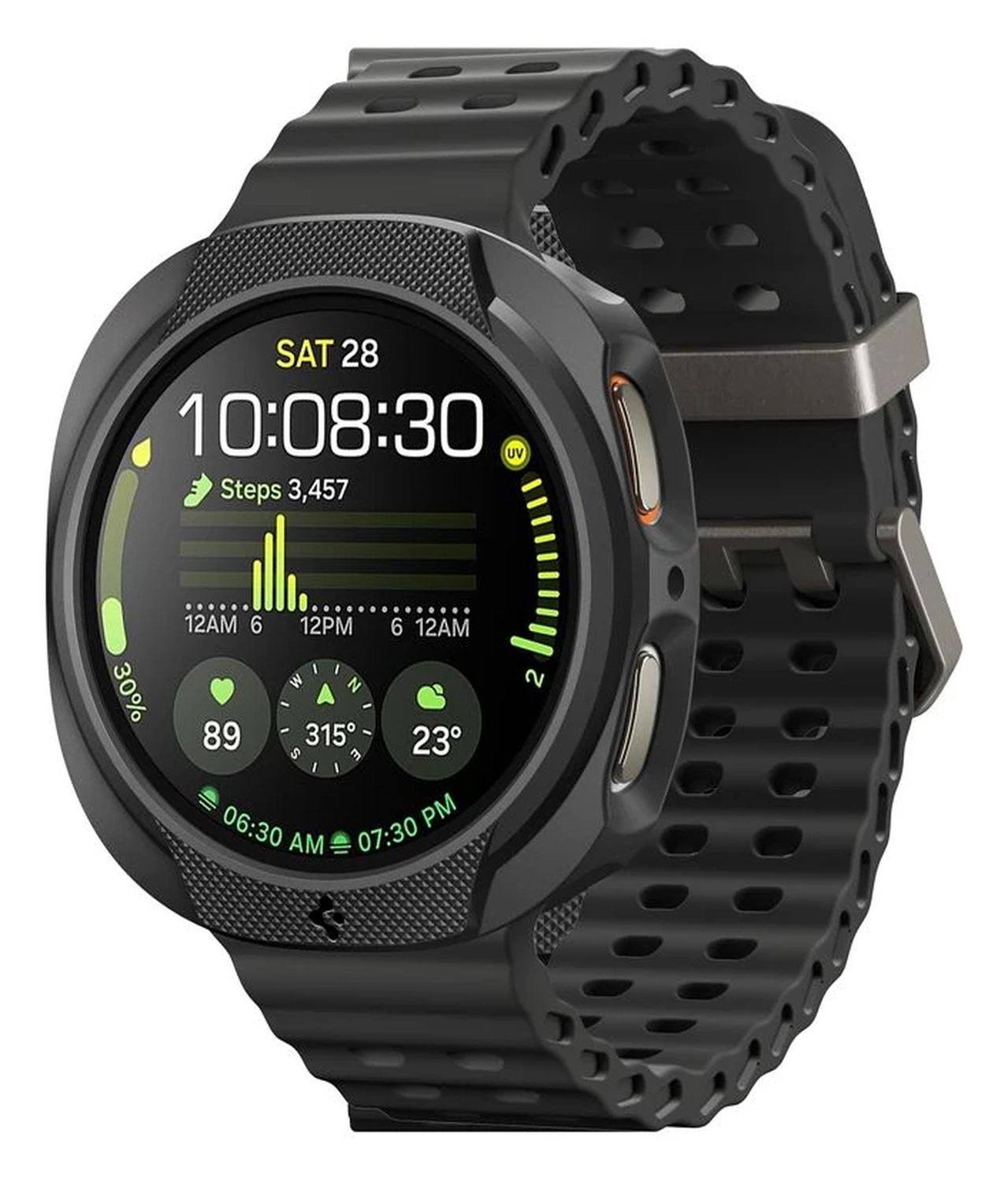 Spigen Liquid Air - Samsung Galaxy Watch 8 40MM Hoesje - Matte Zwart afbeelding 1