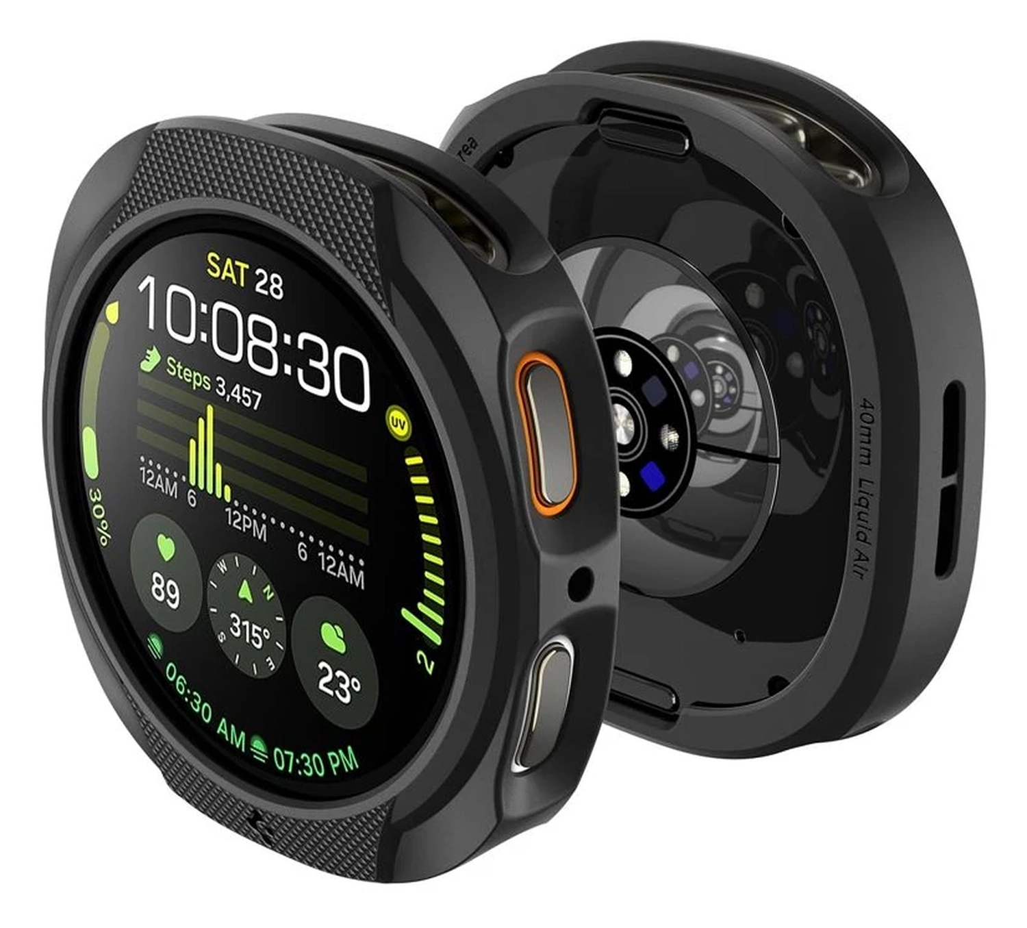 Spigen Liquid Air - Samsung Galaxy Watch 8 40MM Hoesje - Matte Zwart afbeelding 7