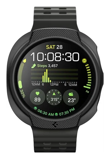 Spigen Liquid Air - Samsung Galaxy Watch 8 44MM Hoesje - Matte Zwart afbeelding 2