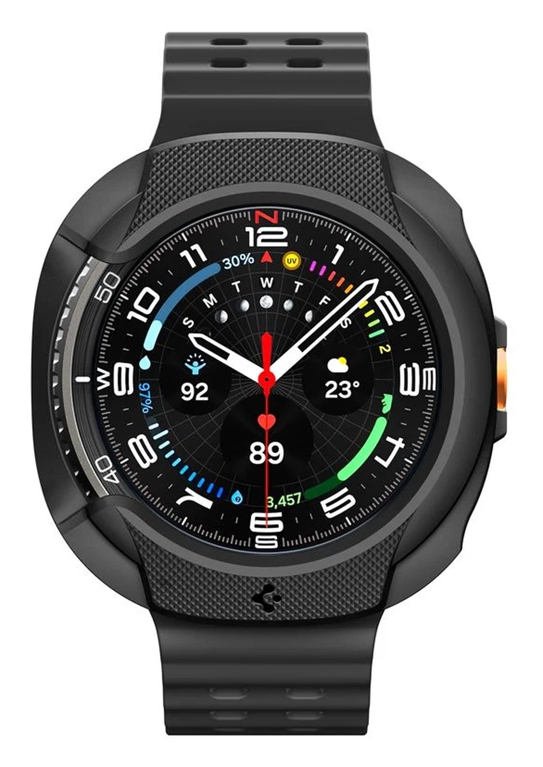Spigen Liquid Air - Samsung Galaxy Watch 8 Classic Hoesje - Matte Zwart afbeelding 2