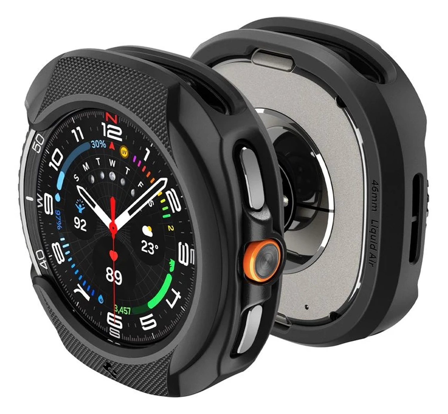Spigen Liquid Air - Samsung Galaxy Watch 8 Classic Hoesje - Matte Zwart afbeelding 7