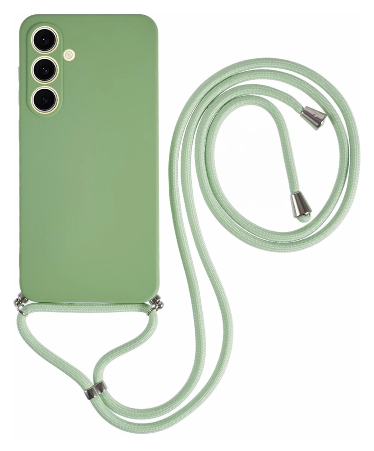 Samsung Galaxy S25 FE Hoesje met Koord en Camera Bescherming Groen afbeelding 1