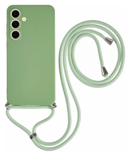 Samsung Galaxy S25 FE Hoesje met Koord en Camera Bescherming Groen afbeelding 1