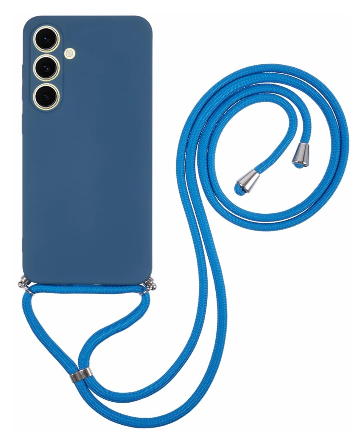 Samsung Galaxy S25 FE Hoesje met Koord en Camera Bescherming Blauw afbeelding 1