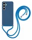 Samsung Galaxy S25 FE Hoesje met Koord en Camera Bescherming Blauw