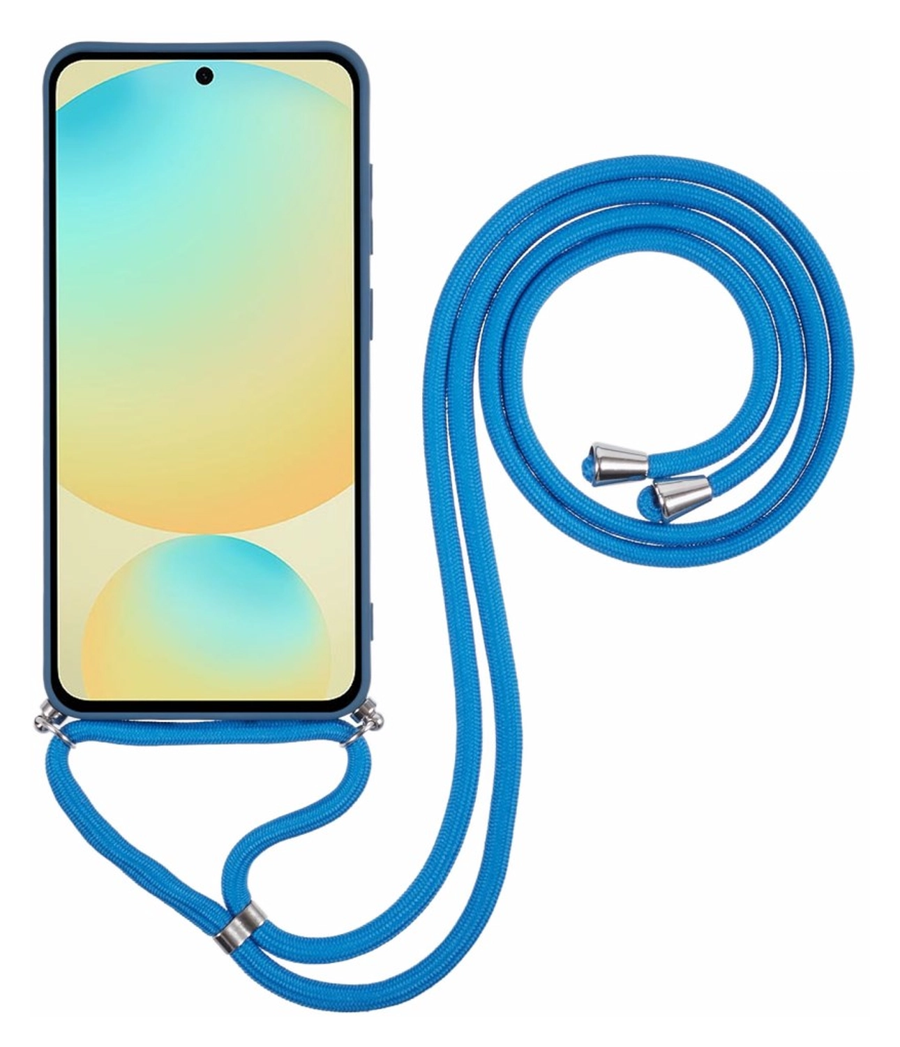 Samsung Galaxy S25 FE Hoesje met Koord en Camera Bescherming Blauw afbeelding 2