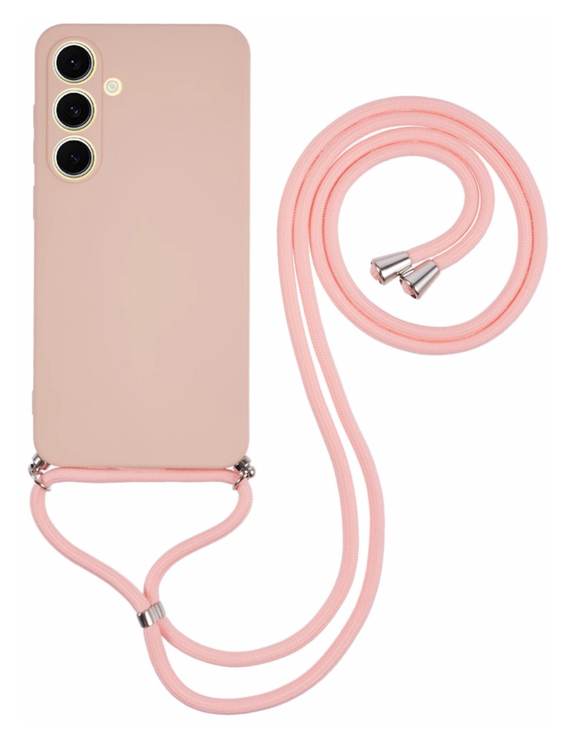 Samsung Galaxy S25 FE Hoesje met Koord en Camera Bescherming Roze afbeelding 1