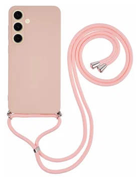 Samsung Galaxy S25 FE Hoesje met Koord en Camera Bescherming Roze