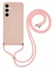Samsung Galaxy S25 FE Hoesje met Koord en Camera Bescherming Roze afbeelding 1