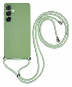 Samsung Galaxy A17 Hoesje met Koord en Camera Bescherming Back Cover Groen