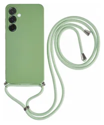 Samsung Galaxy A17 Hoesje met Koord en Camera Bescherming Back Cover Groen afbeelding