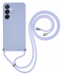 Samsung Galaxy A17 Hoesje met Koord en Camera Bescherming Back Cover Lichtpaars afbeelding