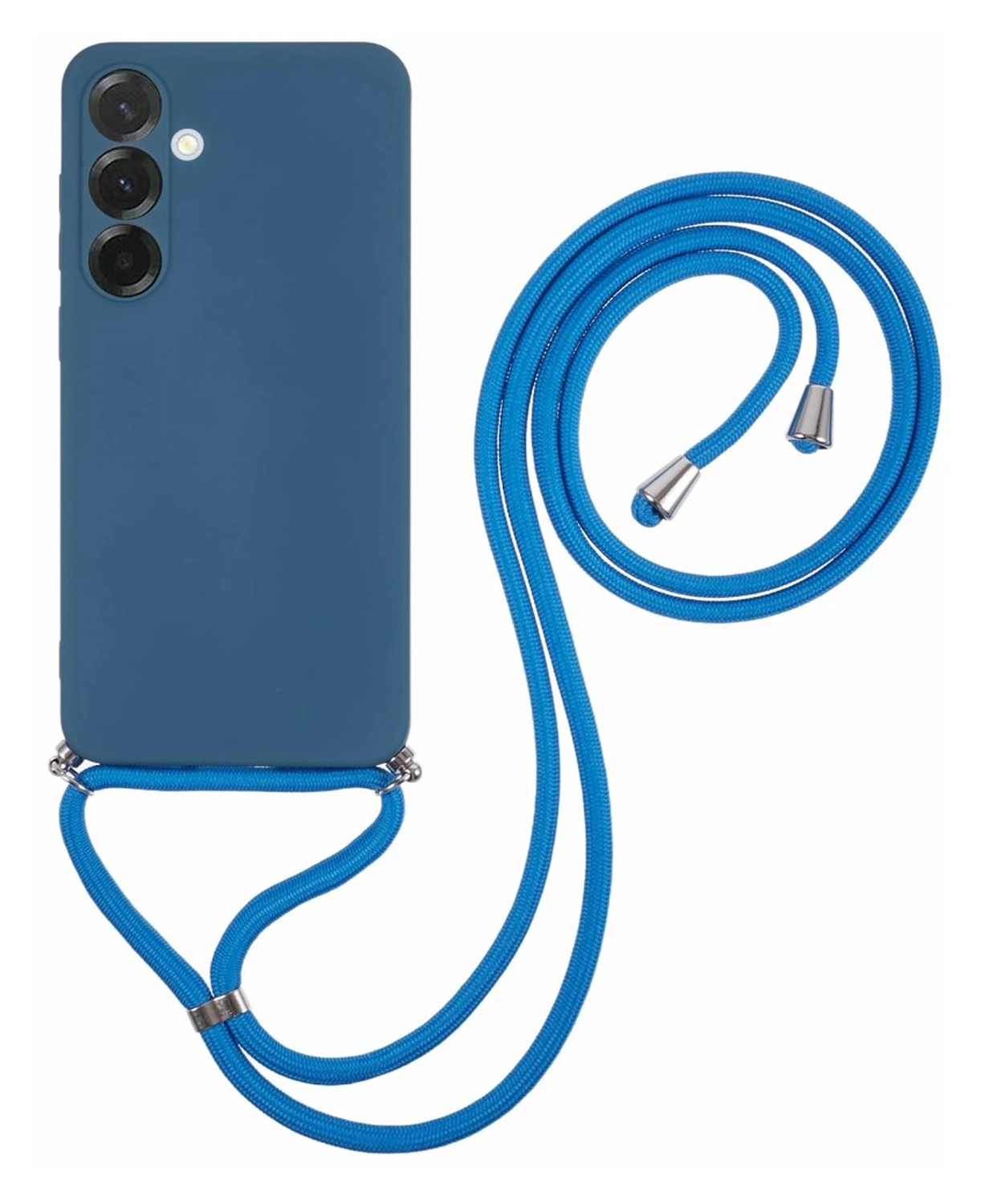 Samsung Galaxy A17 Hoesje met Koord en Camera Bescherming Back Cover Blauw afbeelding 1